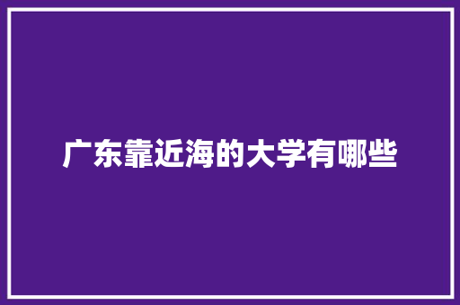 广东靠近海的大学有哪些