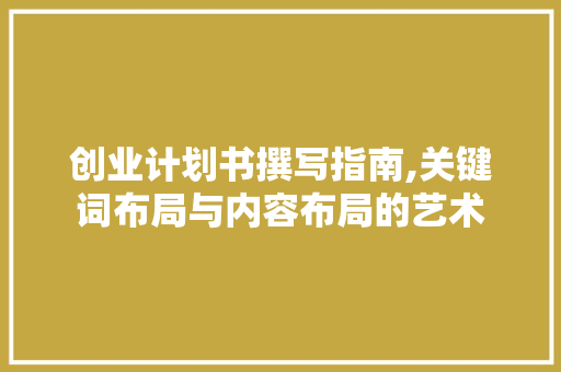 创业计划书撰写指南,关键词布局与内容布局的艺术