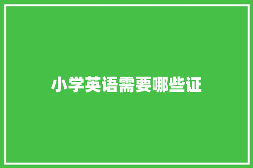 小学英语需要哪些证