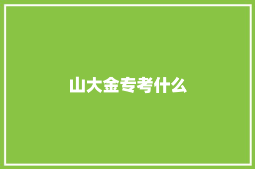 山大金专考什么