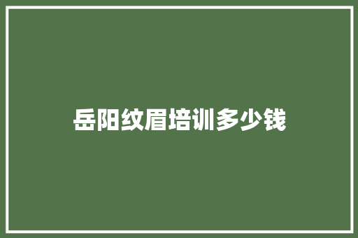 岳阳纹眉培训多少钱