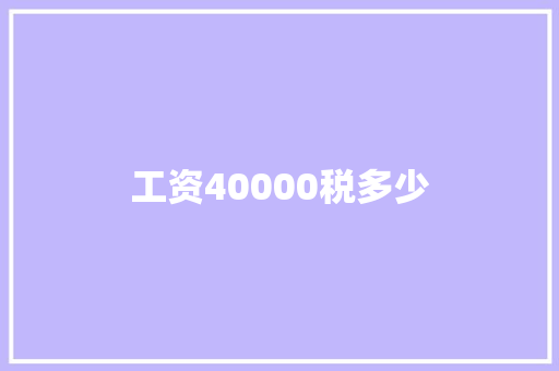 工资40000税多少 范文宝典