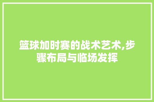 篮球加时赛的战术艺术,步骤布局与临场发挥