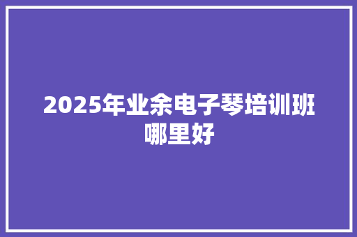 2025年业余电子琴培训班哪里好