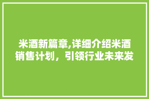 米酒新篇章,详细介绍米酒销售计划，引领行业未来发展