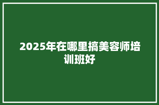2025年在哪里搞美容师培训班好
