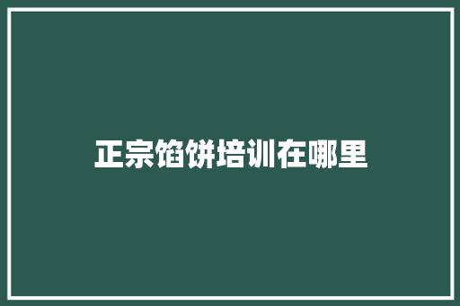 正宗馅饼培训在哪里
