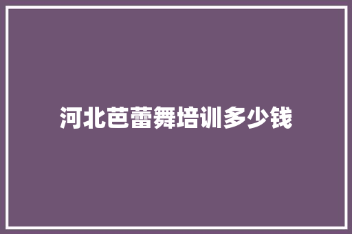 河北芭蕾舞培训多少钱