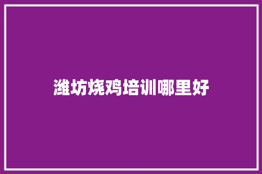 潍坊烧鸡培训哪里好