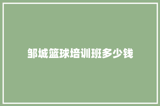 邹城篮球培训班多少钱 优秀范文