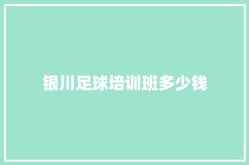 银川足球培训班多少钱