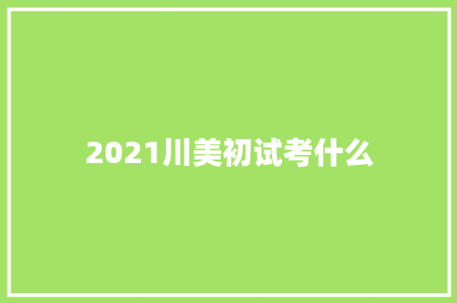 2021川美初试考什么