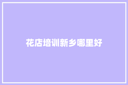 花店培训新乡哪里好
