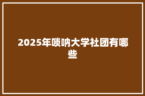 2025年唢呐大学社团有哪些