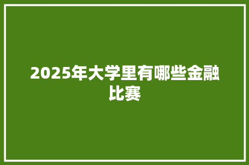 2025年大学里有哪些金融比赛