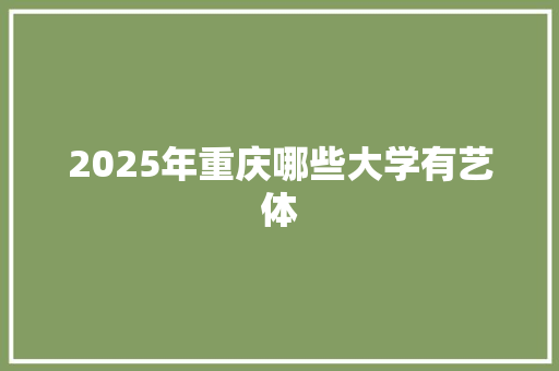 2025年重庆哪些大学有艺体