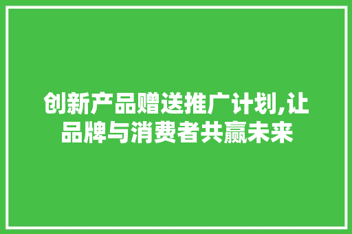 创新产品赠送推广计划,让品牌与消费者共赢未来
